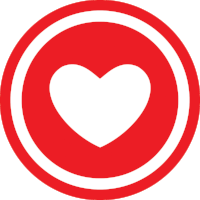 Heart symbol inside circle 