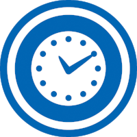 Clock inside circle 